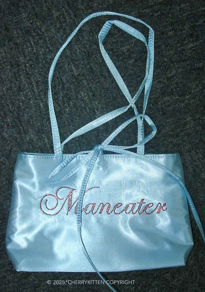 Rhinestone Maneater Y2K Satin Bags Cherrykitten