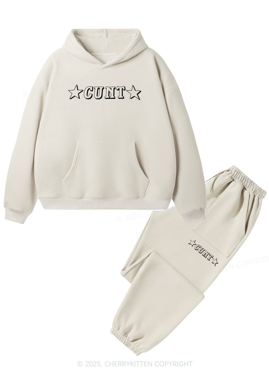 Star Count Y2K Fleece Hoodie Set Cherrykitten