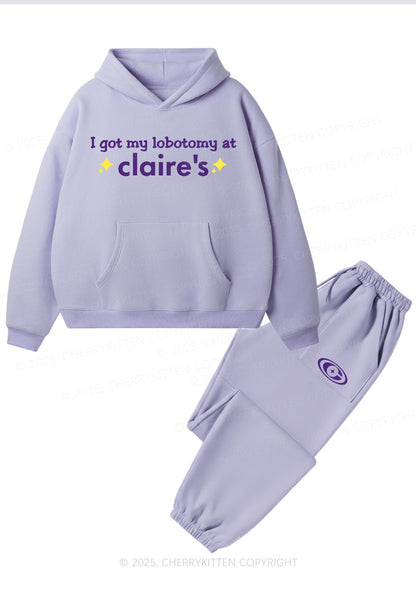 I Got My Lobotomy At Claires Y2K Fleece Hoodie Set Cherrykitten