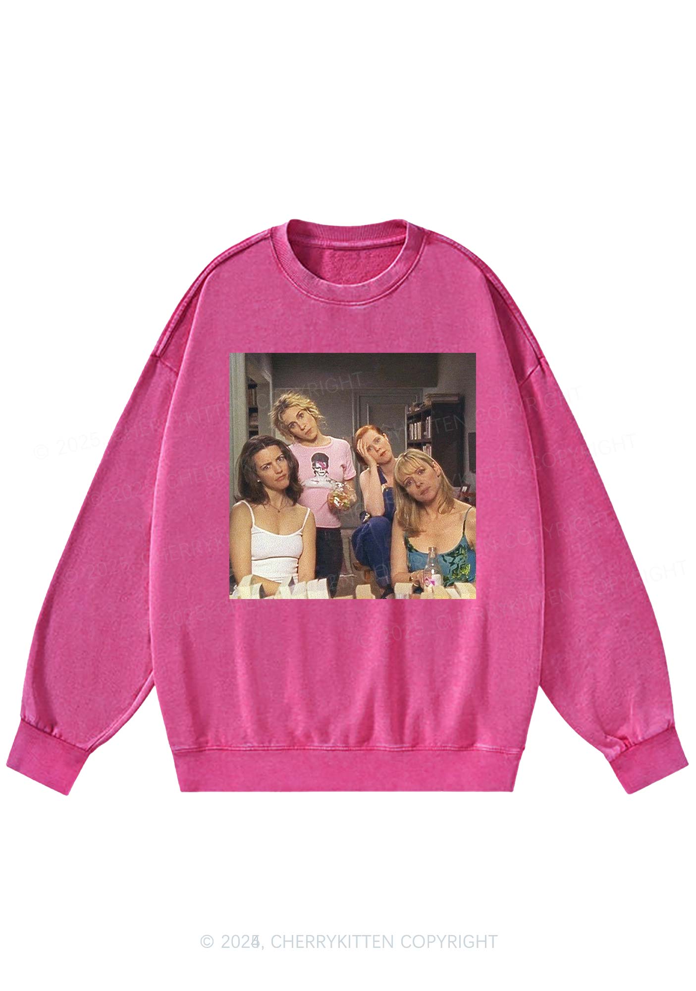 Girl Puzzled Y2K Washed Sweatshirts Cherrykitten