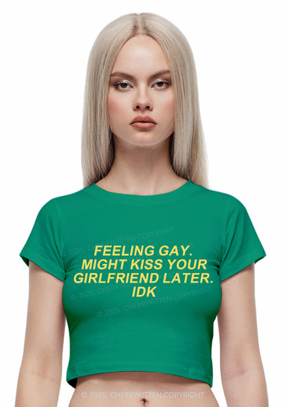 Kiss Your GF Later Pride Y2K Baby Tee Cherrykitten