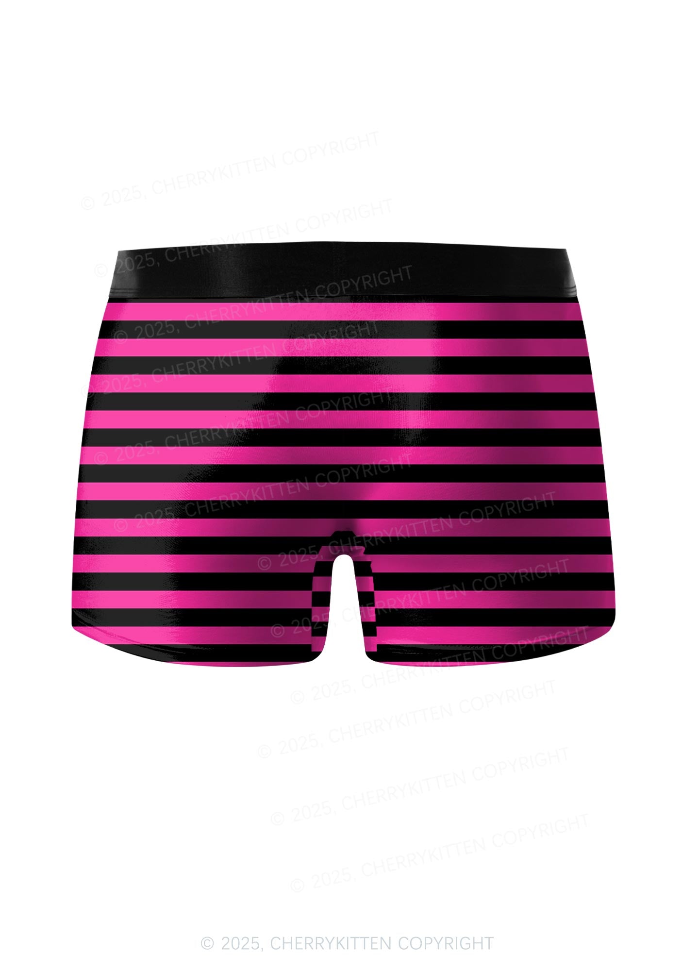 Pink And Black Stripe Valentine's Day Y2K Print Couples Boxer Thong Set Cherrykitten