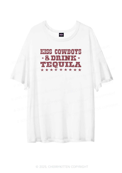 Kiss Cowboys Y2K Sheer Boyfriend Tee Cherrykitten