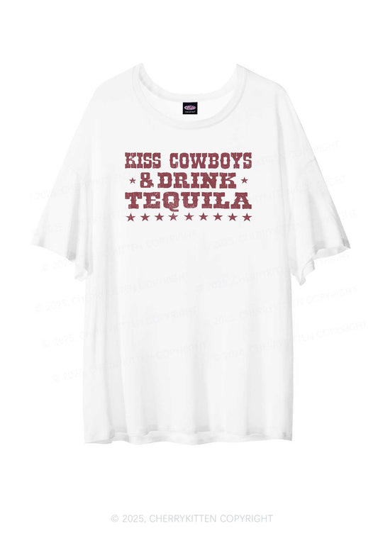 Kiss Cowboys Y2K Sheer Boyfriend Tee Cherrykitten