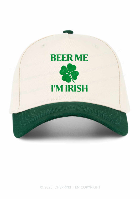 Embroidered Beer Irish St Patricks Y2K Color Block Baseball Cap Cherrykitten