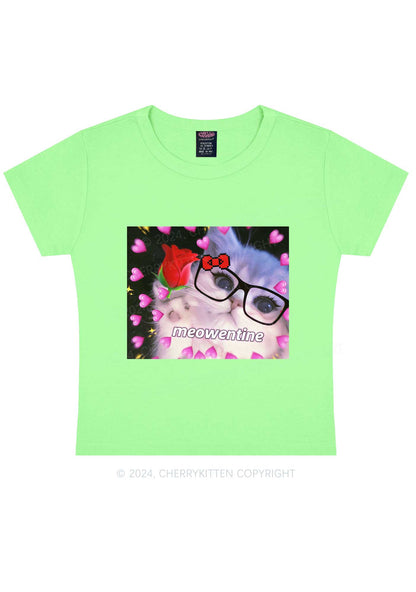 Meowentine Kitten Y2K Valentine's Day Baby Tee Cherrykitten
