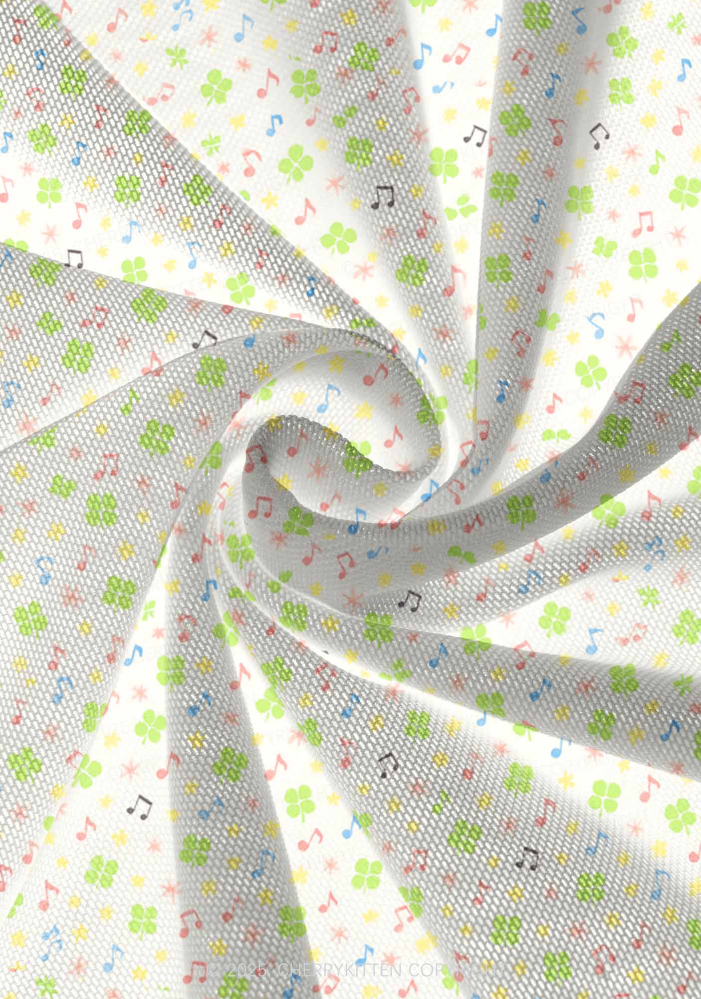 Music Notes Clover Stars St Patricks Y2K Print Mini Layered Skirt Cherrykitten
