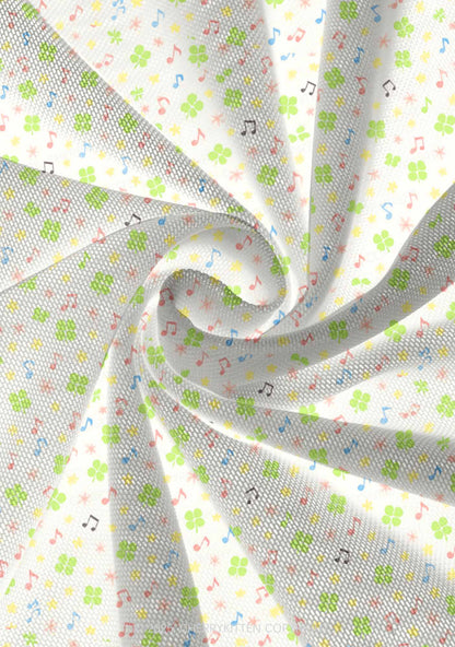 Music Notes Clover Stars St Patricks Y2K Print Mini Layered Skirt Cherrykitten