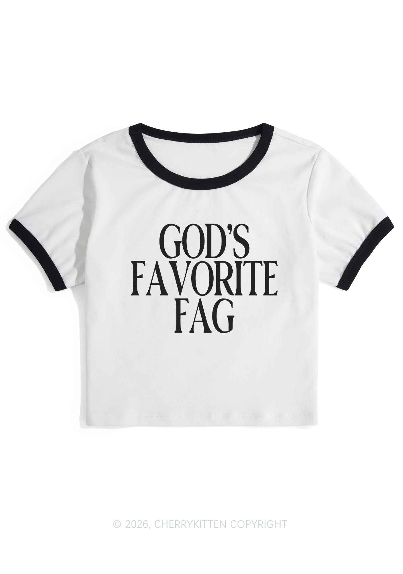 Gods Favorite Fag Pride Y2K Ringer Tee Cherrykitten