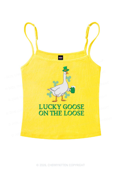 Lucky Goose On The Loose St Patricks Y2K Spaghetti Strap Cami Cherrykitten
