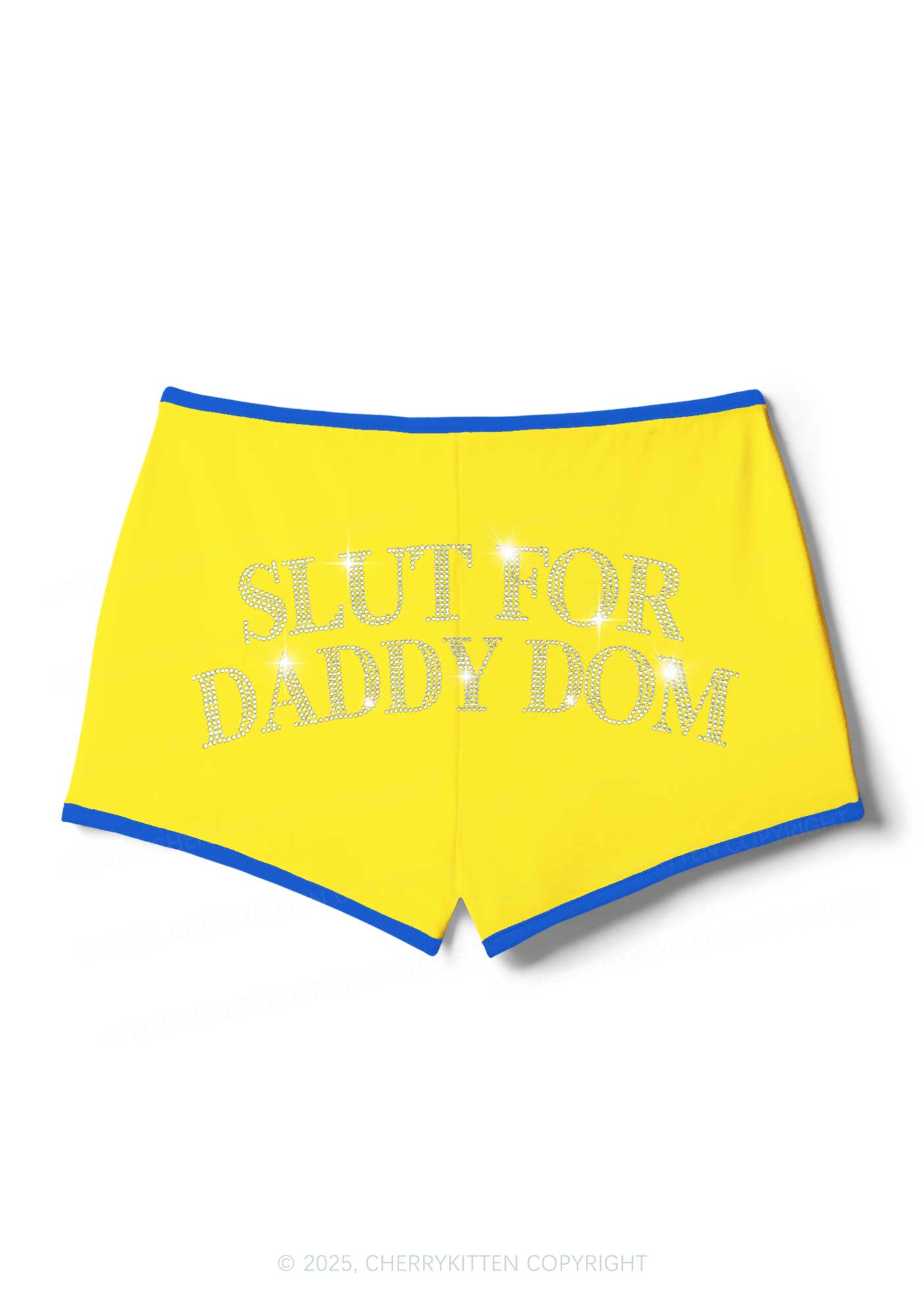 Rhinestone Slxt For Daddy Dom Y2K Booty Shorts Cherrykitten