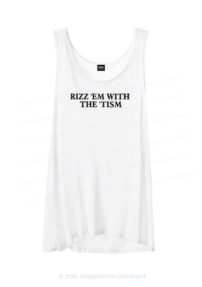 Rizz With Tism Y2K Sheer Boyfriend Tank Cherrykitten