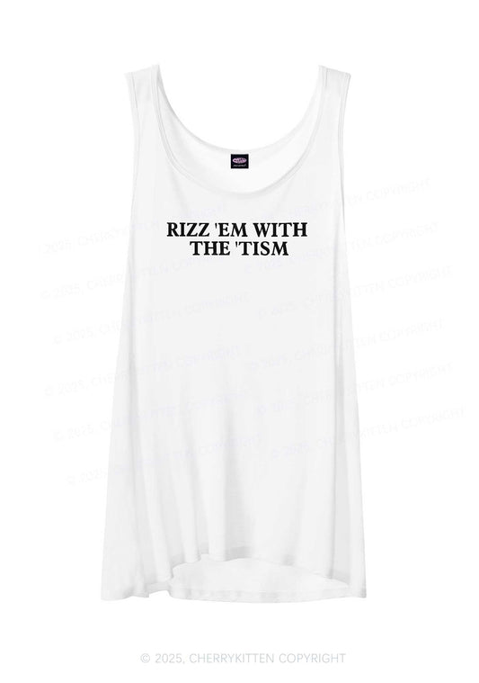Rizz With Tism Y2K Sheer Boyfriend Tank Cherrykitten