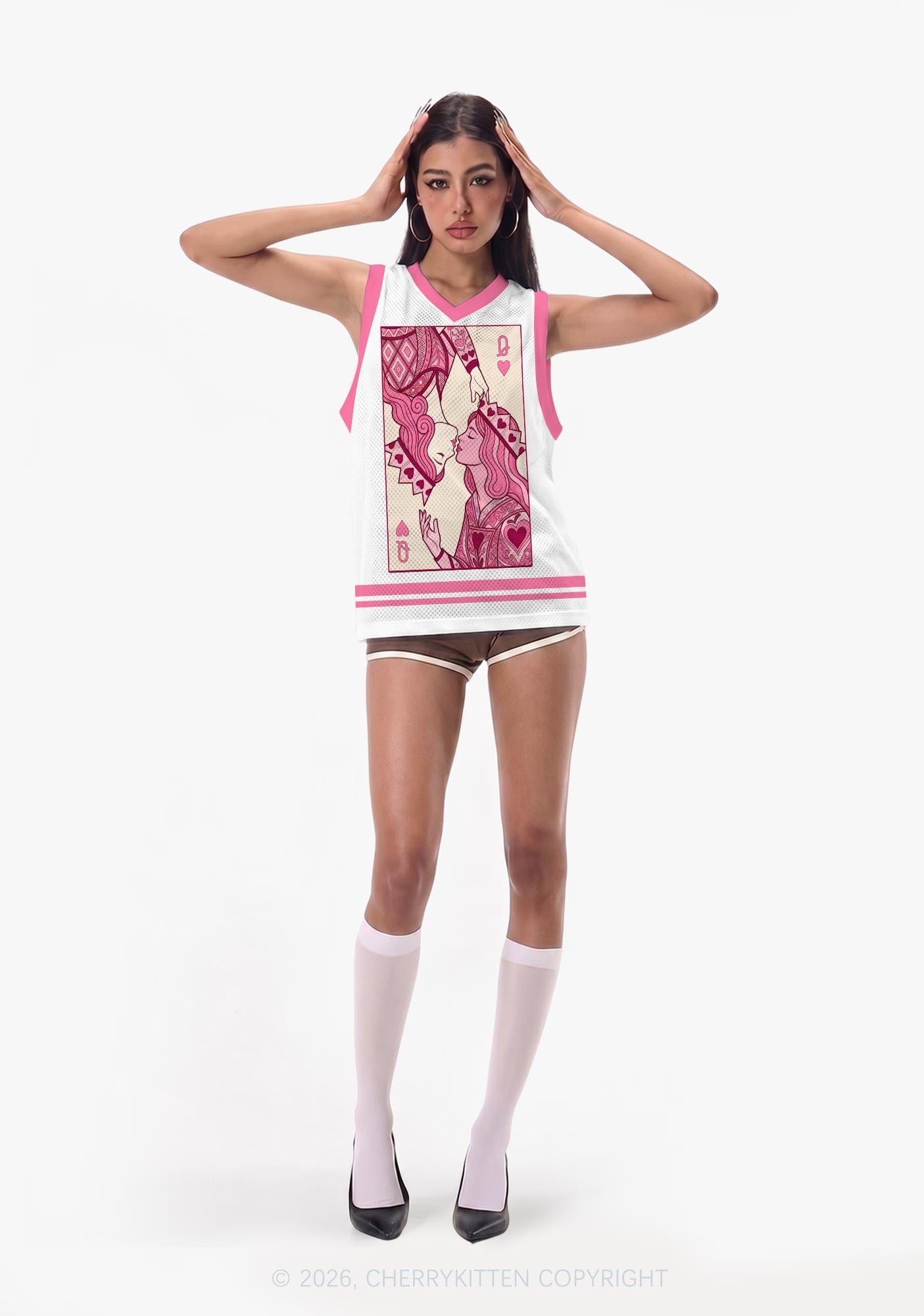 Two Pink Queens Kissing Pride Y2K Sport Jersey Tank Cherrykitten
