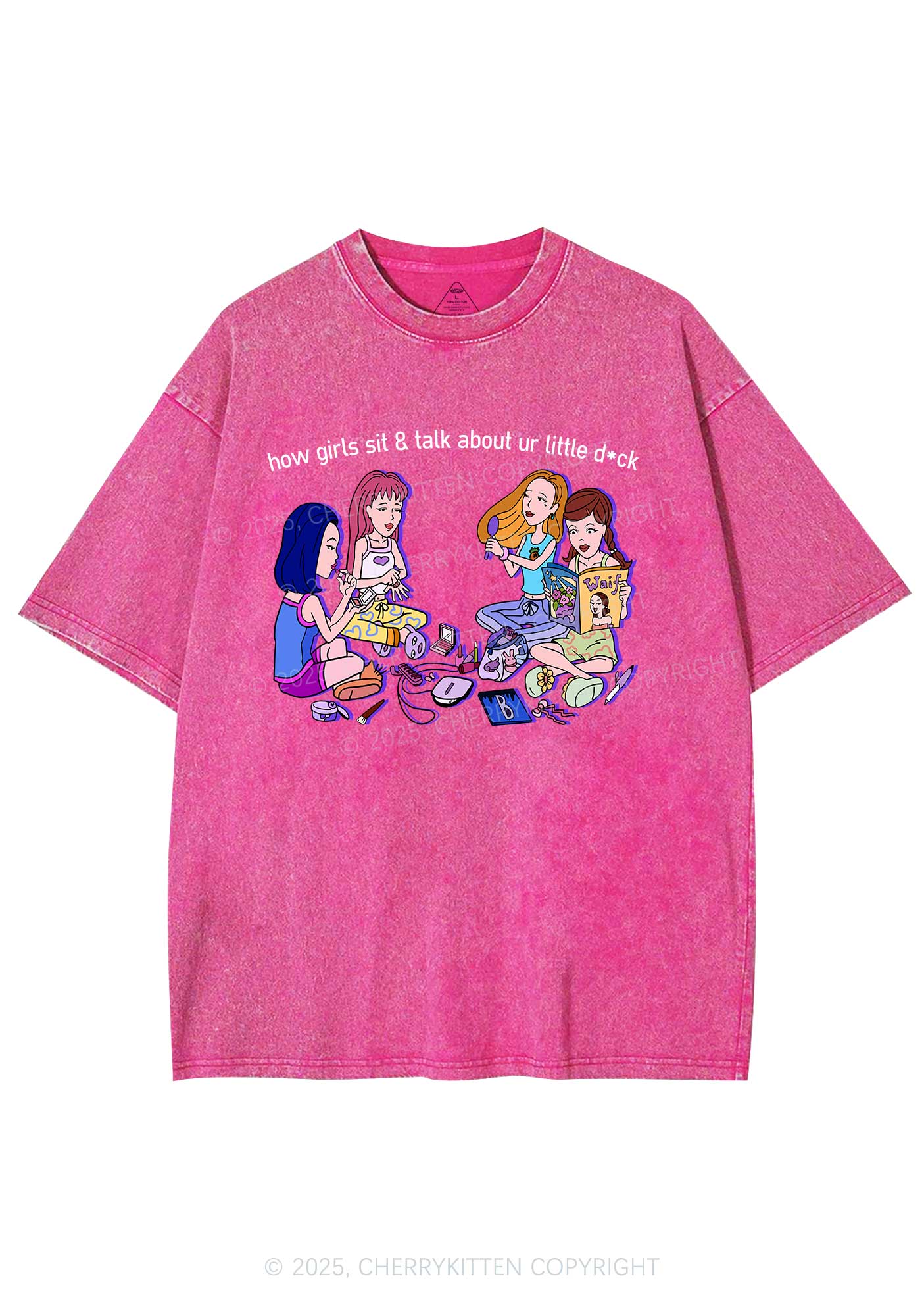 Girls Sit Talk Y2K Shirts Washed Tee Cherrykitten