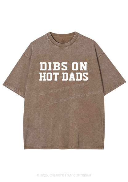 Dibs On Hot Dads Y2K Shirts Washed Tee Cherrykitten