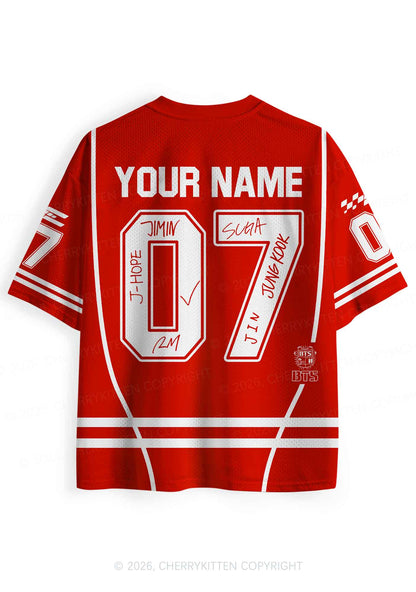 Custom Red Korean Boys Y2K Sport Jersey Shirts Cherrykitten