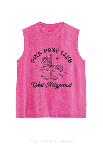 Pink West Hollywood Y2K Washed Tank Cherrykitten