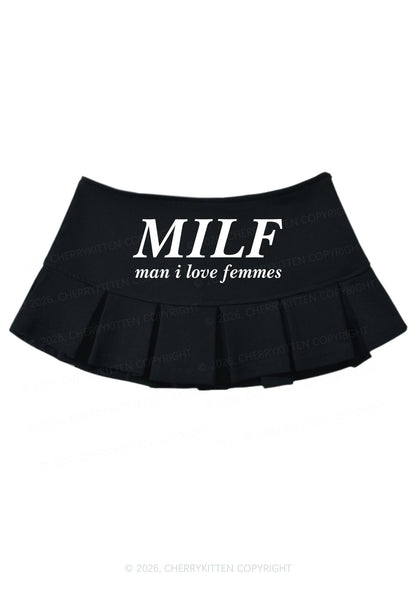Man I Love Femme Pride Y2K Mini Pleated Skirts Cherrykitten