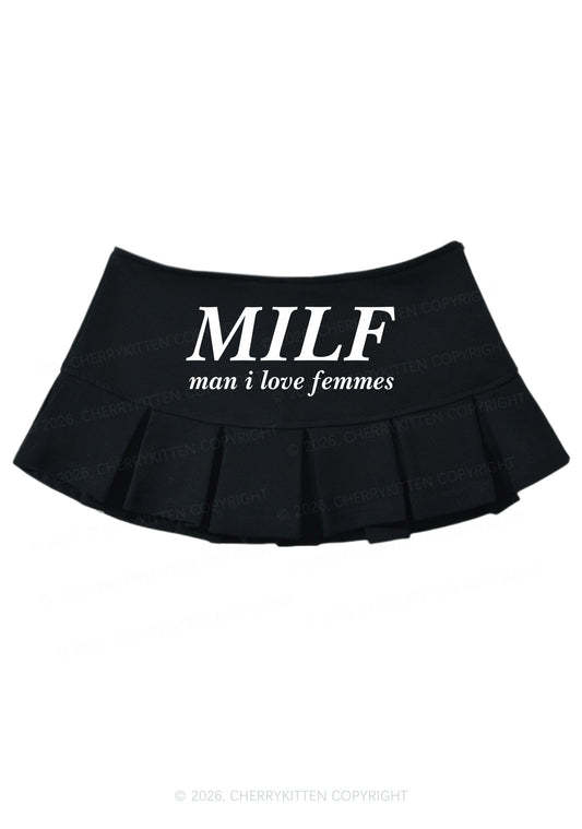 Man I Love Femme Pride Y2K Mini Pleated Skirts Cherrykitten