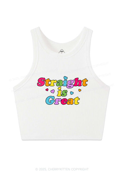 Straight Is Great Pride Y2K Crop Tank Top Cherrykitten