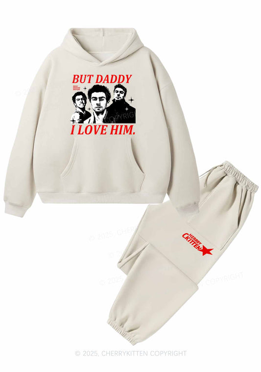 Daddy I Love Luigi Y2K Fleece Hoodie Set Cherrykitten