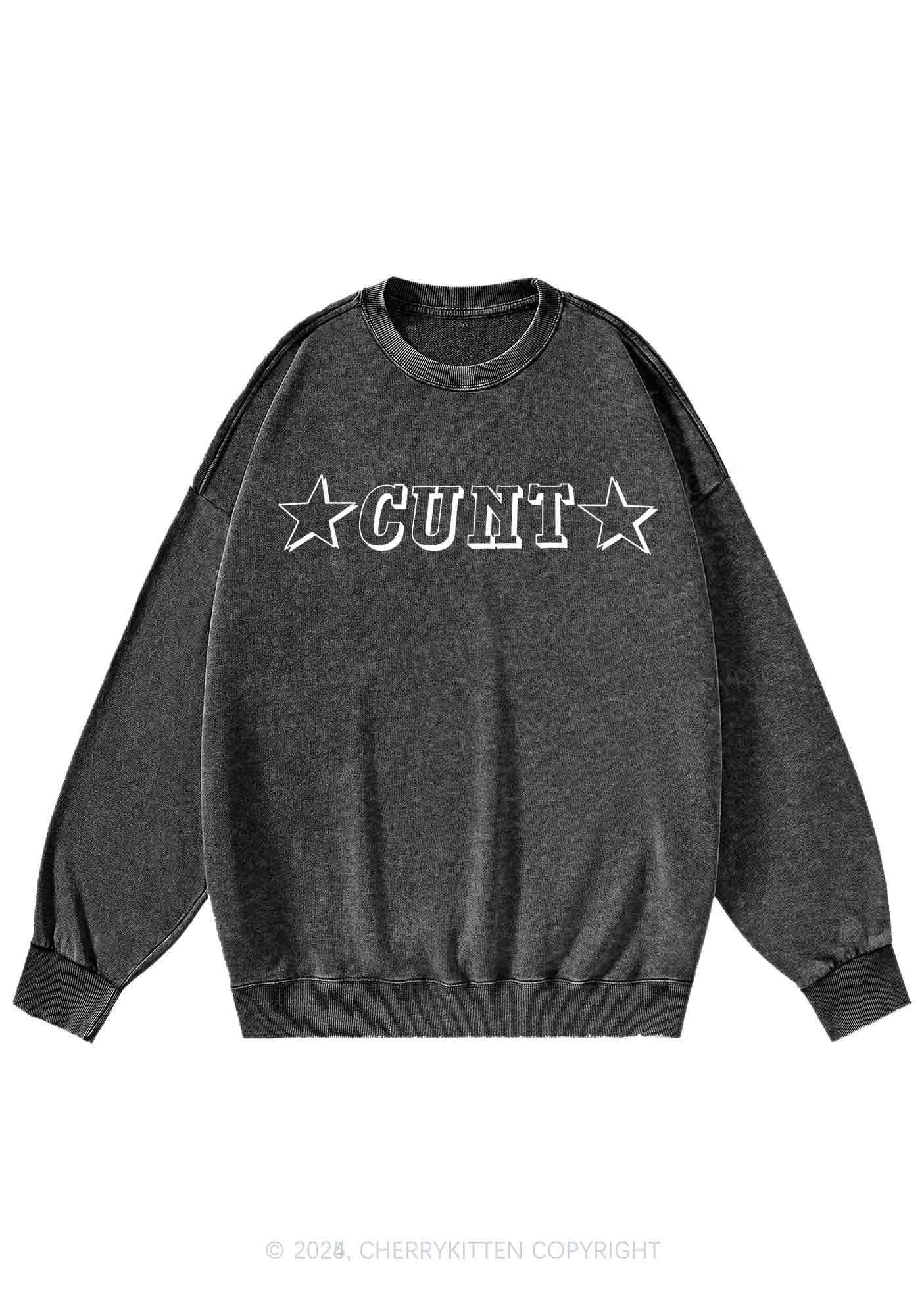 Star Count Y2K Washed Sweatshirts Cherrykitten