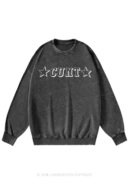 Star Count Y2K Washed Sweatshirts Cherrykitten