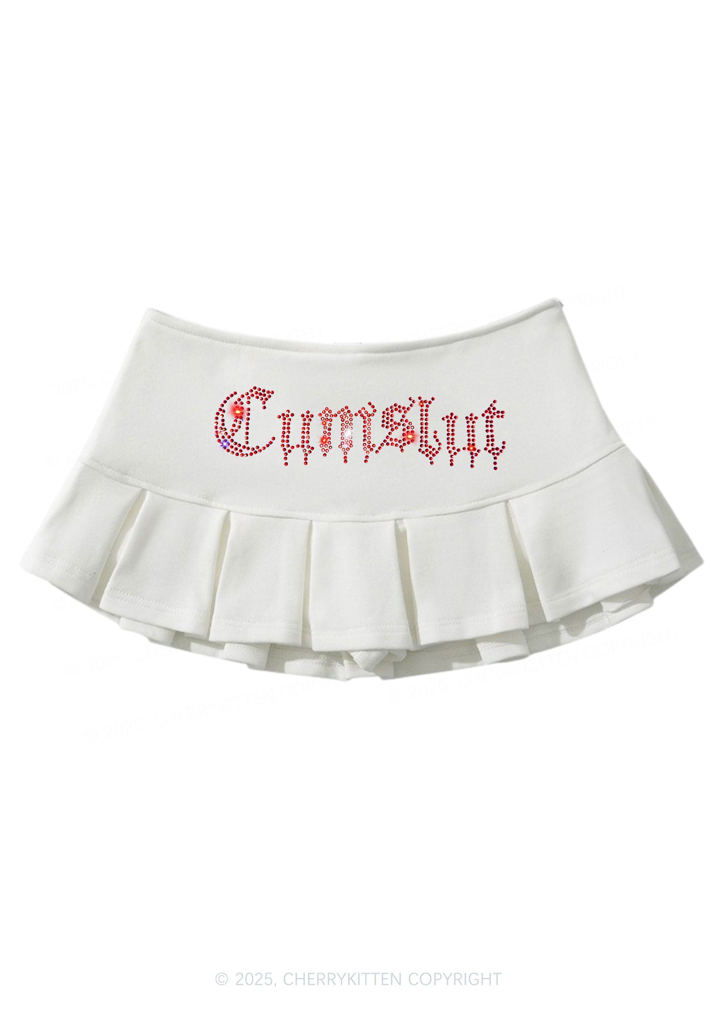 Rhinestone Cxmslxt Y2K Mini Pleated Skirts Cherrykitten