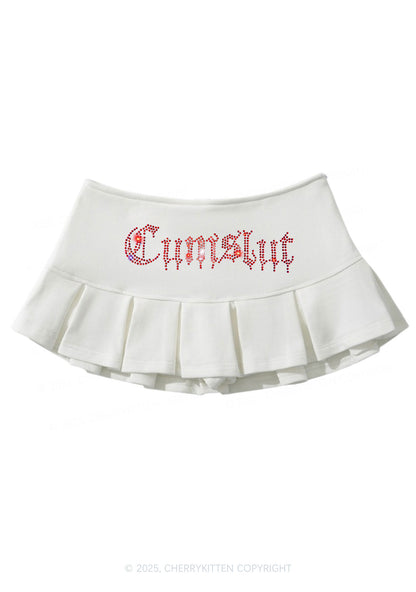 Rhinestone Cxmslxt Y2K Mini Pleated Skirts Cherrykitten