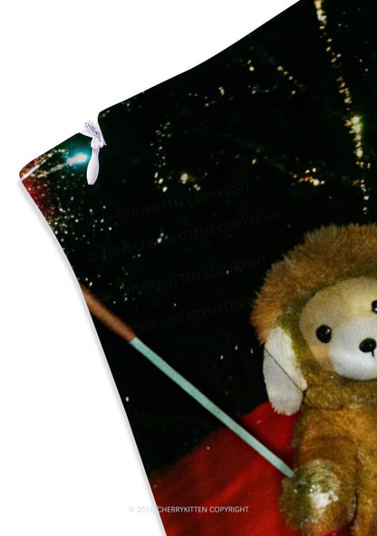 Bear Friends Y2K Print Mini Skirt Cherrykitten