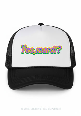 Yes Mardi Y2K Colorblock Trucker Hat Cherrykitten