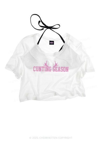 Cunting Season Y2K Sheer Crop Tee Cherrykitten