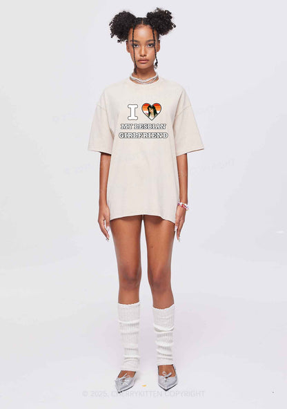 Custom My Lesbian GF Pride Y2K Shirts Washed Tee Cherrykitten