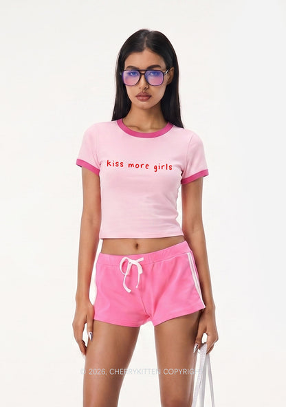 Kiss More Girls Pride Y2K Ringer Tee Cherrykitten