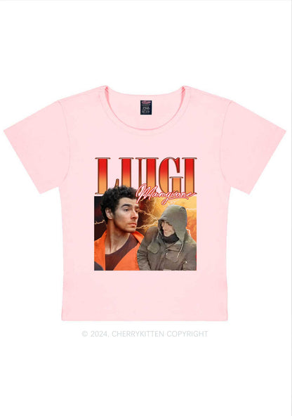 Orange Luigi Y2K Baby Tee Cherrykitten