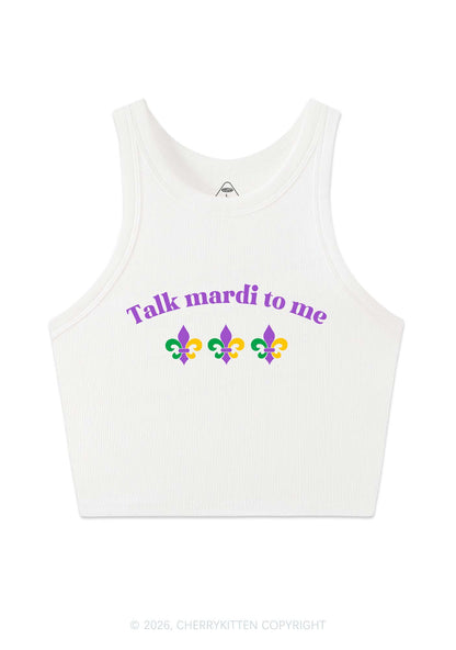 Talk Mardi To Me Y2K Crop Tank Top Cherrykitten