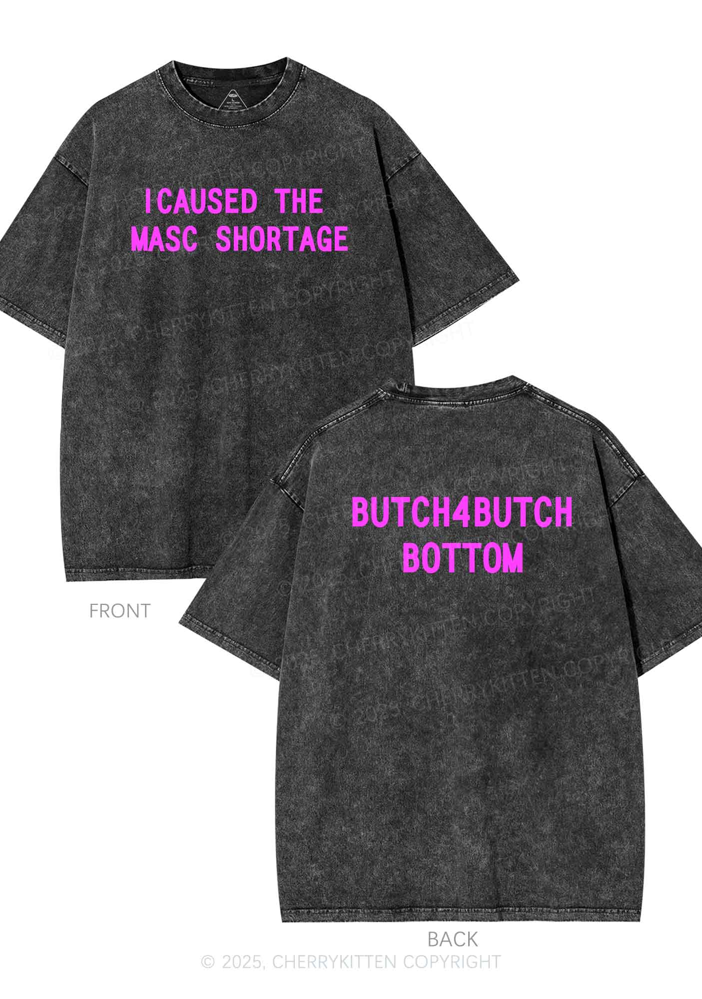 Masc Shortage Two Sides Pride Y2K Shirts Washed Tee Cherrykitten