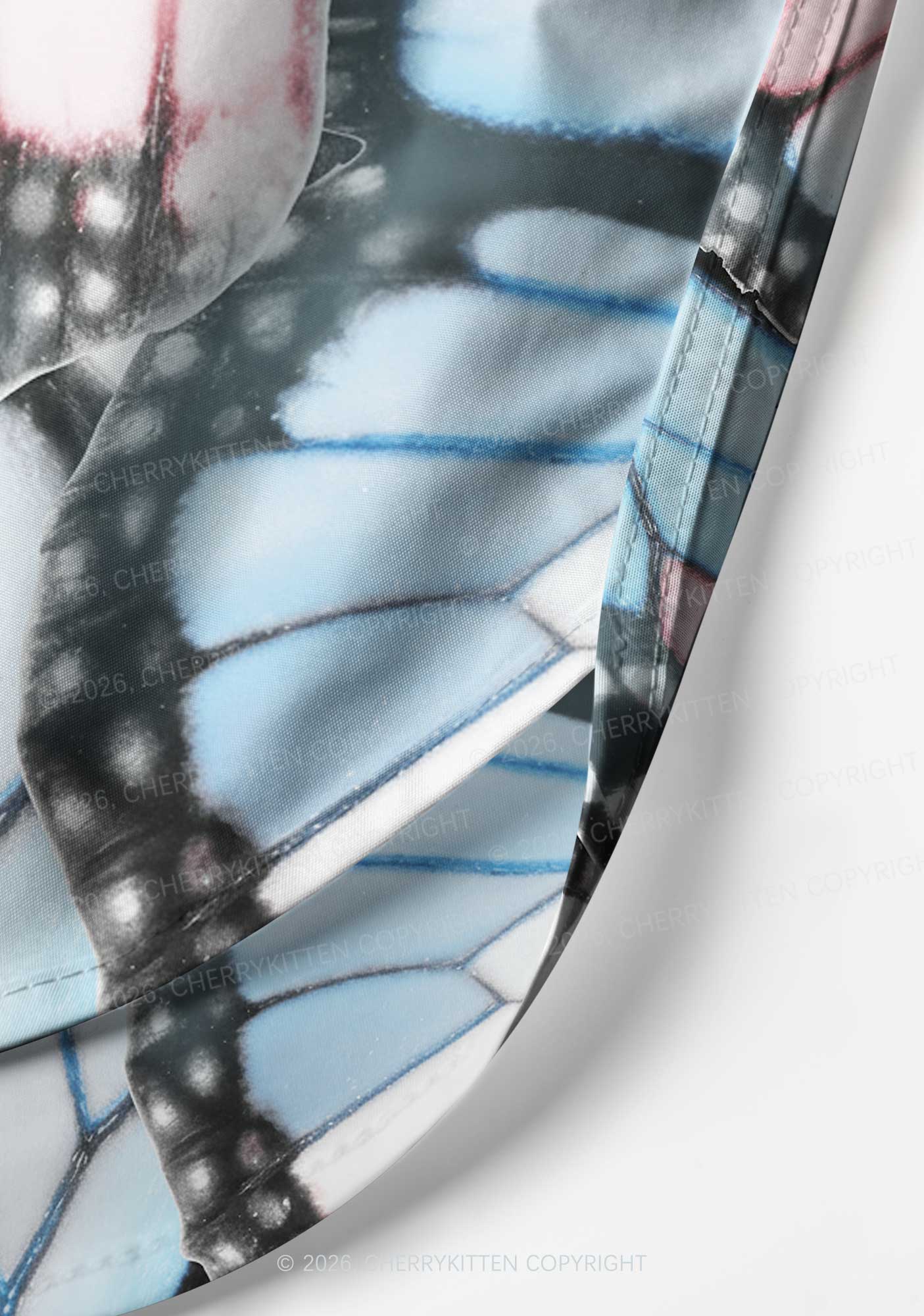 Trans Butterfly Wing Pride Y2K Print Men Beach Shorts Cherrykitten