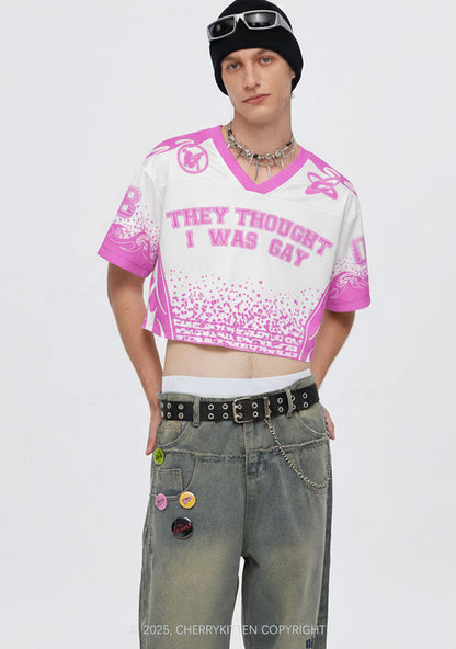 Custom I Was Gay Pride Y2K Crop Sport Jersey Shirts Cherrykitten