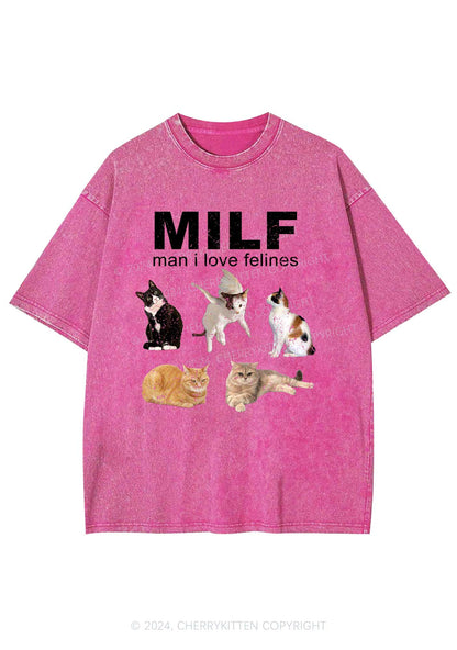 Mxxf Felines Y2K Washed Tee Cherrykitten