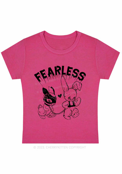 Fearless Rabbits Y2K Baby Tee Cherrykitten