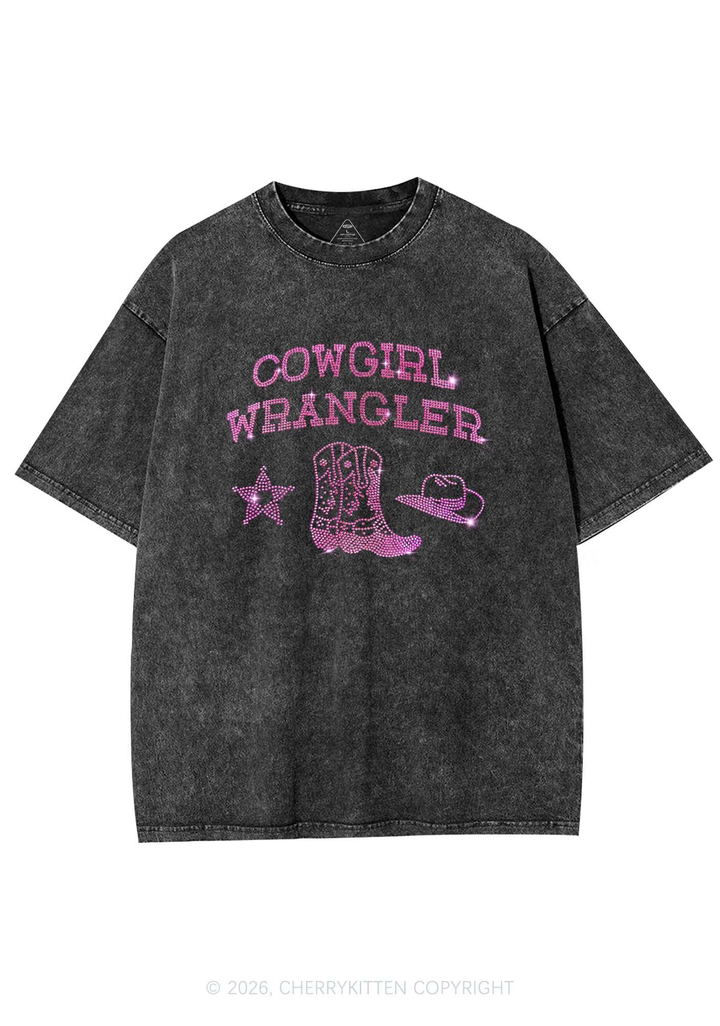 Rhinestone Cowgirl Wrangler Boots Pride Y2K Shirts Washed Tee Cherrykitten