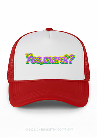 Yes Mardi Y2K Colorblock Trucker Hat Cherrykitten