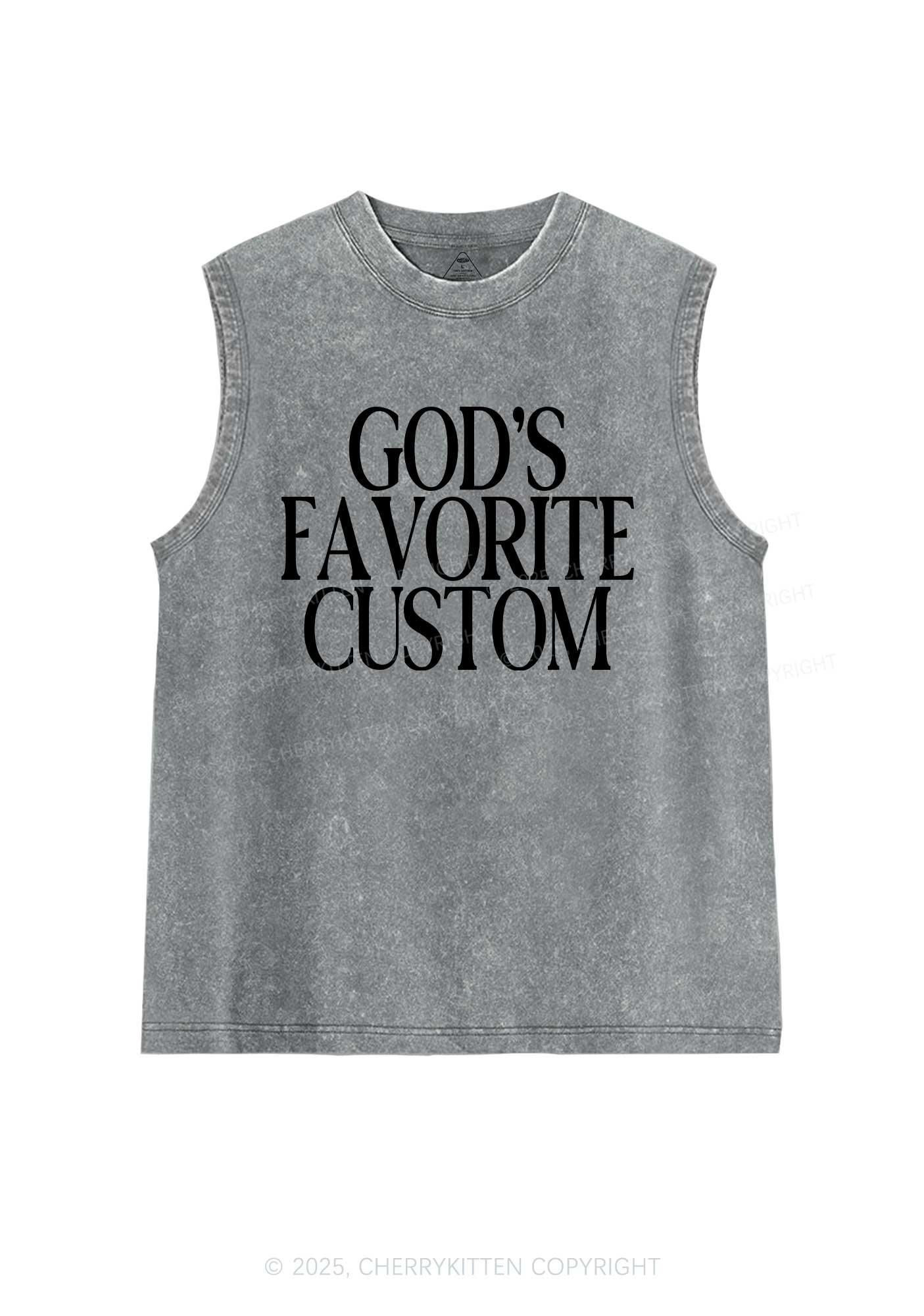 Gods Favorite Custom Y2K Washed Muscle Tank Cherrykitten