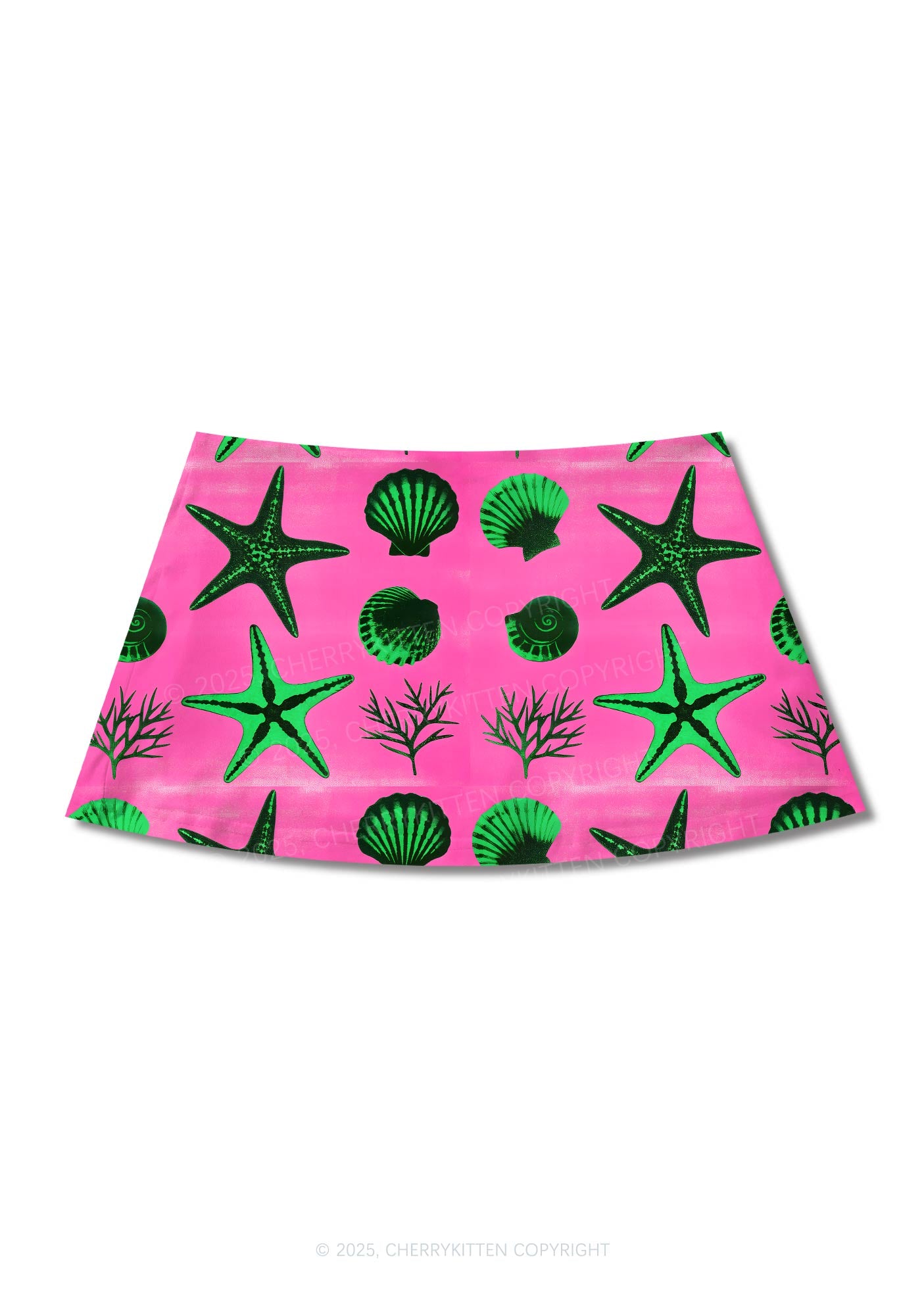Sea Animals Y2K Print Mini Skirt Cherrykitten