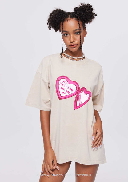 Yes You Look High Y2K Shirts Washed Tee Cherrykitten