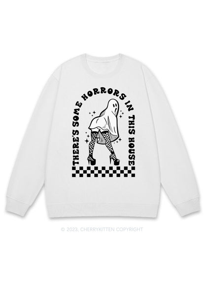 There's Some Horrors In This House Halloween Y2K Sweatshirt Cherrykitten