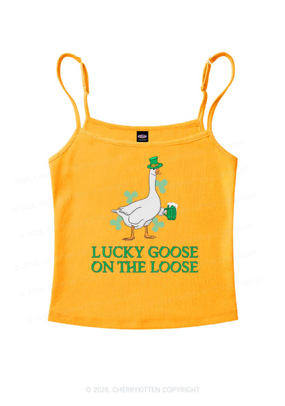 Lucky Goose On The Loose St Patricks Y2K Spaghetti Strap Cami Cherrykitten