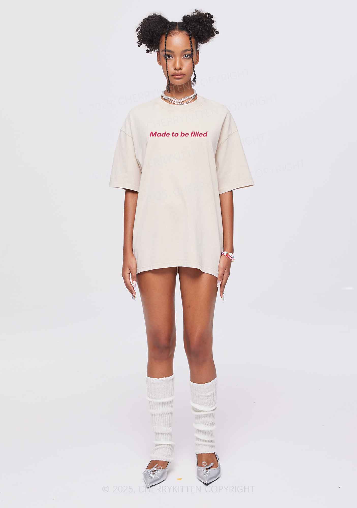Made To Be Filled Y2K Shirts Washed Tee Cherrykitten